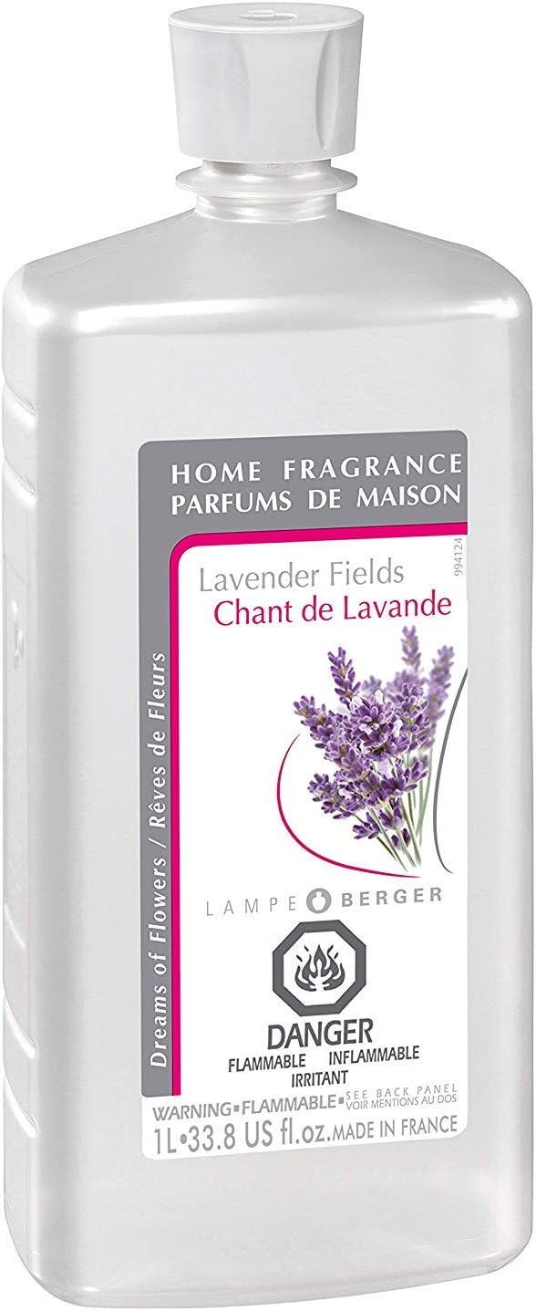 Lavender FIelds | Lampe Berger Fragrance Refill for Home Fragrance Oil Diffuser | Purifying and perfuming Your Home | 33.8 Fluid Ounces - 1 Liter | Made in France