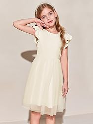 Haloumoning Girls Tutu Dress Ruffle Short Sleeve