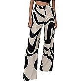 SweatyRocks Women's Wide Leg Pants High Waisted Palazzo Pants Casual Loose Trousers