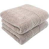 Cleanbear 100% Cotton Hand Towels for Bathroom, Ultra Soft and Highly Absorbent Face Towels 2-Pack, 13 x 28 Inch (Khaki)