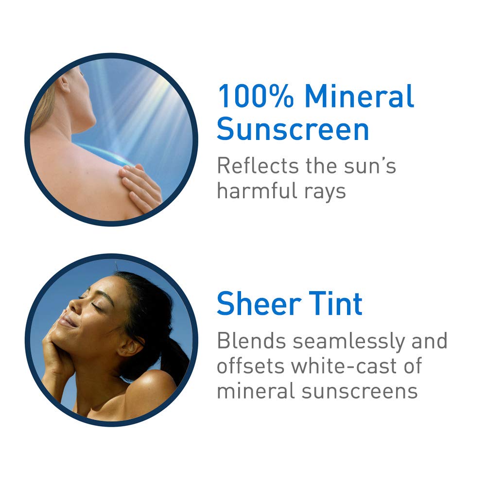 CeraVe Tinted Sunscreen with SPF 30 | Hydrating Mineral Sunscreen With Zinc Oxide & Titanium Dioxide | Sheer Tint for Healthy Glow | 1.7 Fluid Ounce: Beauty