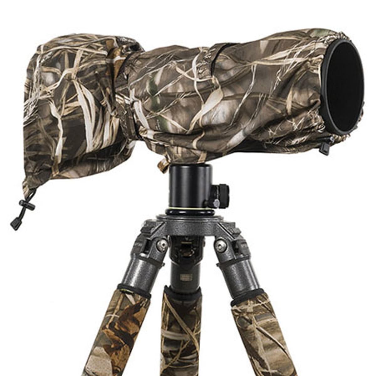 LensCoat Raincoat RS for Camera and Lens, Large Rain Cover Sleeve Camouflage Protection (Realtree Max4 HD) LCRSLM4