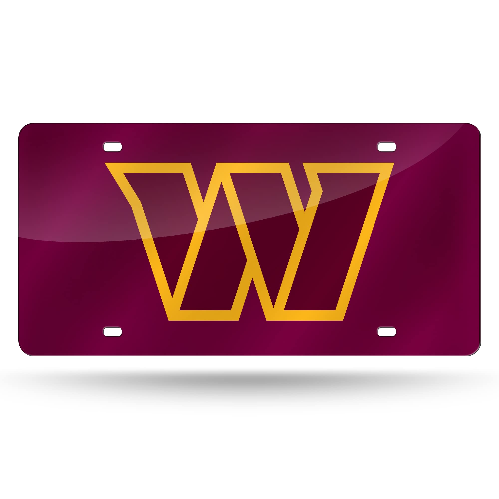 Rico Industries NFL Washington Commanders 12" x 6" Laser Cut Tag For Car/Truck/SUV - Automobile Décor Image