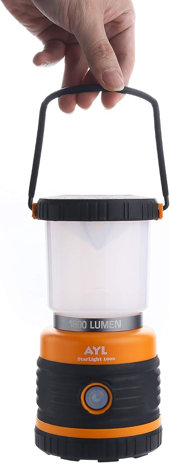 AYL LED Camping Lantern, Battery Powered LED with 1800LM, 4 Light Modes, Perfect Lantern Flashlight for Hurricane, Emergency Light, Storm, Power Outages, Survival Kits, Hiking, Fishing, Home and More: Sports & Outdoors