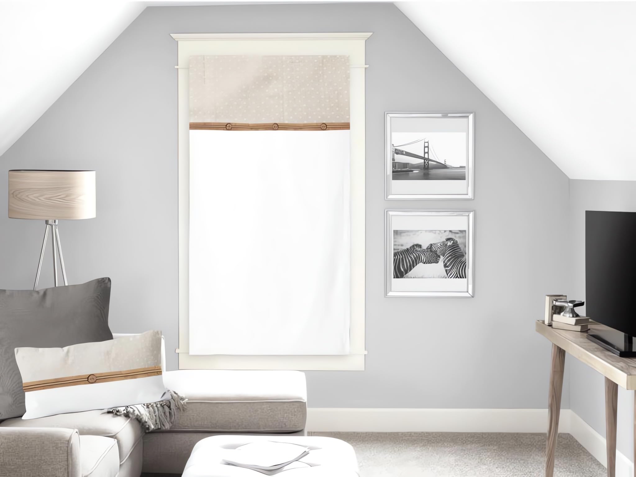 Soleil d'ocre Panel Curtain, Cotton, Ivory, 250 x 135 cms