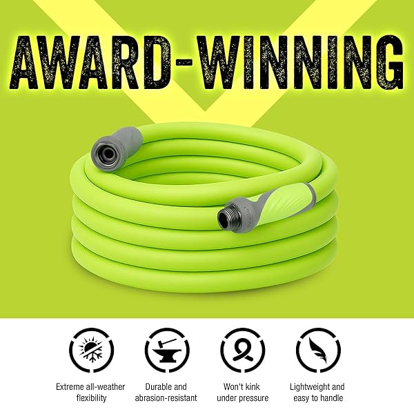FLEXZILLA GARDEN HOSE WITH SWIVELGRIP, 5/8 IN. X 50 FT., LIGHTWEIGHT ALL-WEATHER WATER HOSE, DURABLE AND FLEXIBLE, LEAK-FREE CONNECTIONS