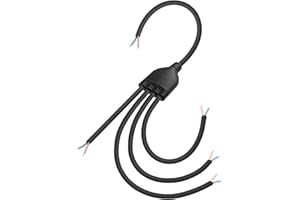 SinLoon 2 Wire 1 to 4 Splitter Pigtail Cable Outdoor LED Connector Splitter 17AWG Pre-tinned Pigtail Extension Cable for Indoor/Outdoor LED Strip Lights,70cm/27.5inch (1 to 4 Pigtail)