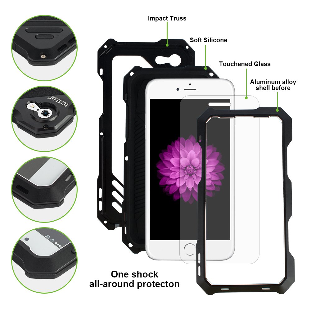 iPhone 7 Case Slivery, CBSKY 3in1 Aluminum Impact Resistance Shockproof Dustproof Ptotective Case Cover For Apple iPhone 7 Fisheye + Macro + Wide Angle Camera Lens