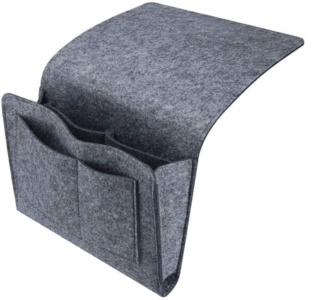 Esteopt Felt Bedside Storage Hanging, Bedside Storage Pockets Bunk Bed Storage Bag Bedside Organizer Caddy For Room (Black)