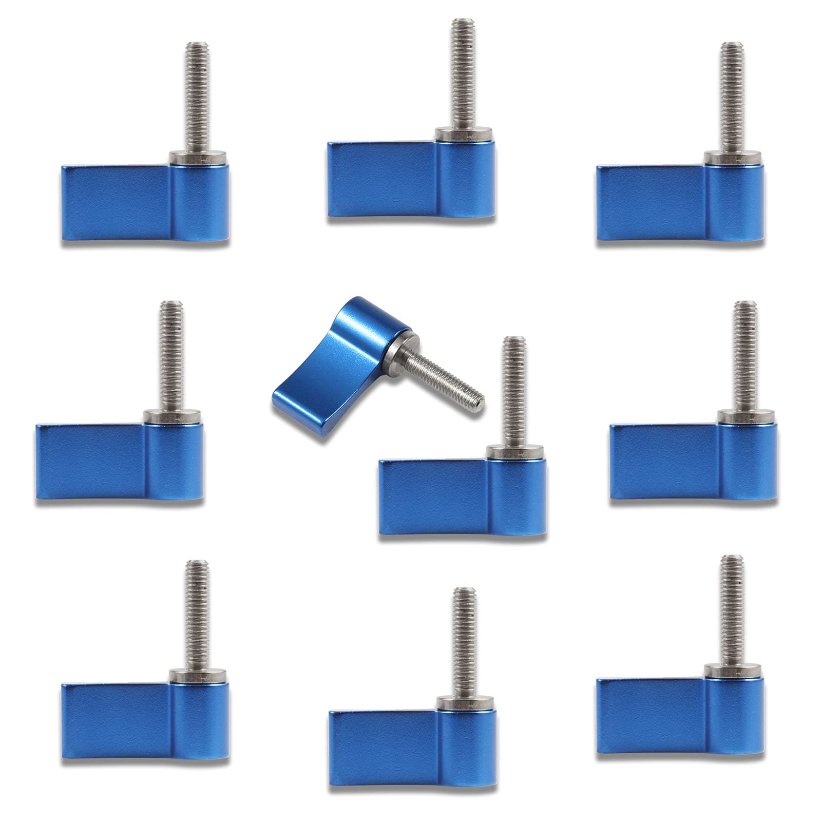 LEONTOOL 10 Pcs M4 17mm Male Threading Rotating Knob Adjustable Thumb Lever Screw with Single Wing For Camera Equipment(Blue)