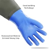 Haiou Long Rubber Gloves Elbow Length Heavy Duty Chemical Resistant view 4