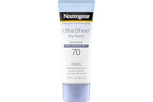 Neutrogena Ultra Sheer Dry-Touch Water Resistant and Non-Greasy Sunscreen Lotion with Broad Spectrum SPF 70, 3 Fl Oz (Pack of