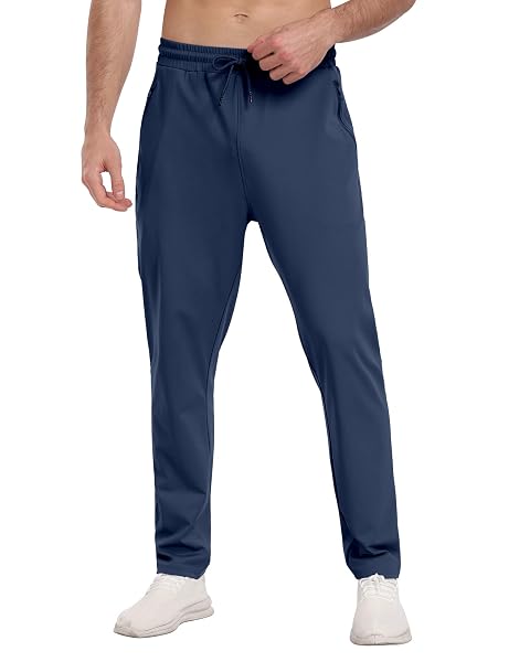 PARISDIARY 3 PACK MENS ATHLETIC SWEATPANTS WITH ZIPPER POCKETS,WORKOUT GYM JOGGERS PANTS FOR MEN RUNNING JOGGING PANTS-BLACKDARK GRAYNAVY-XL