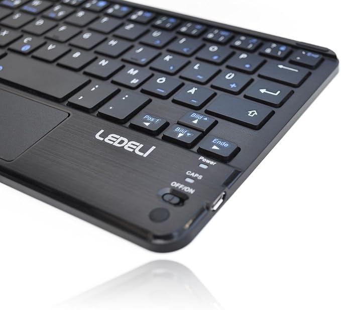 Amazon 7インチと8インチのledeli Bluetoothワイヤレスqwertzドイツ語キーボードケースカバーバッグケース ブラック ブラック エイサーiconia One 8 Ledeli パソコン 周辺機器 通販