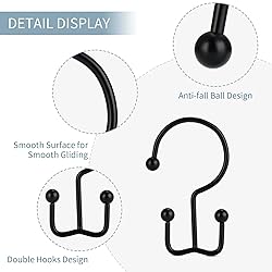 24 Pcs Shower Curtain Hooks, Goowin Shower Curtain