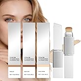Lumine Skin Color-Changing Foundation Stick, Dual-Ended Korean Skin Care Foundation Stick, Detachable Brush, Full to Medium Coverage Base Hydrating Makeup Portable & Travel-Friendly (3Set-Mix)