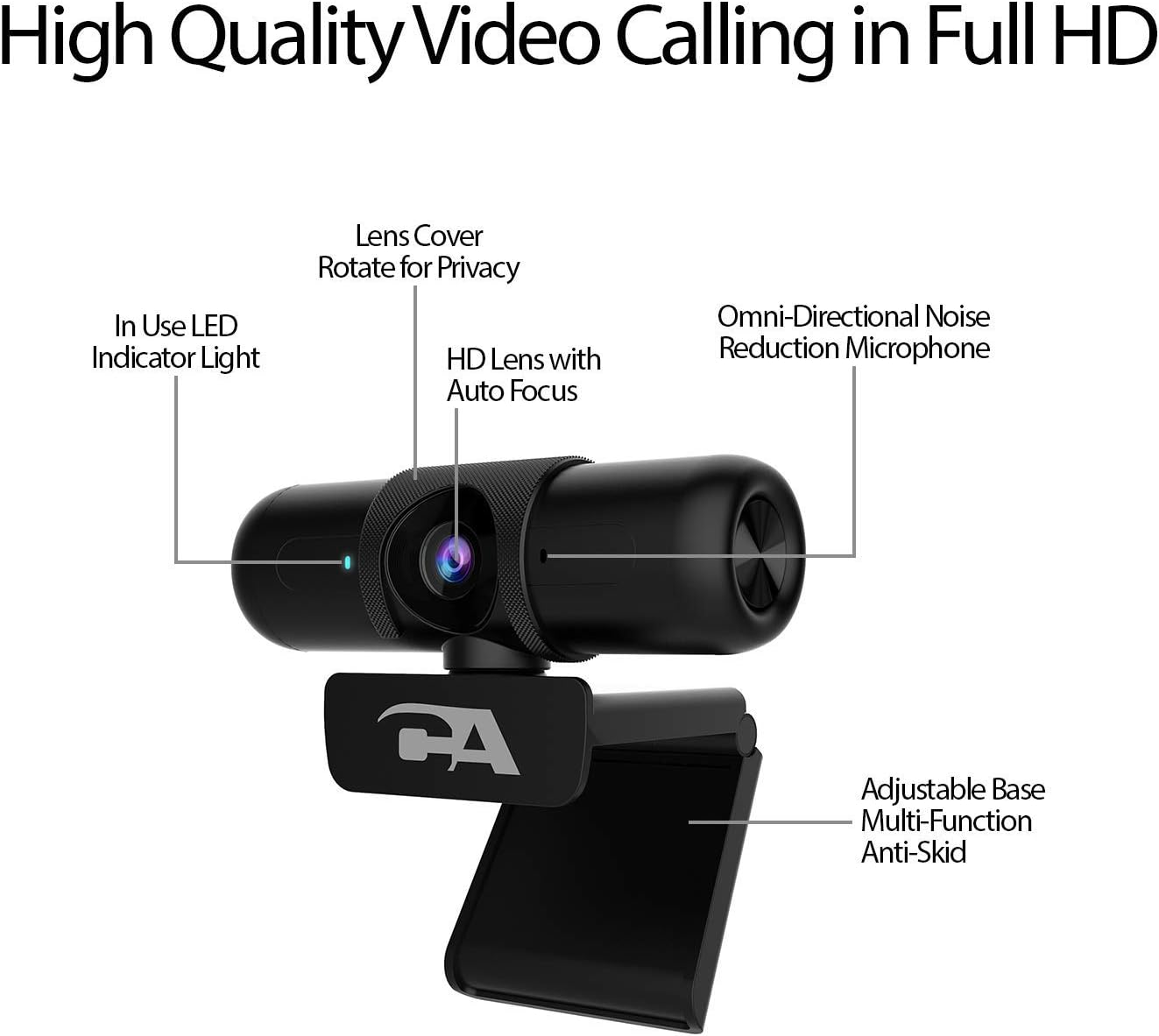 Cyber Acoustics USB Webcam 1080HD-AF (WC-2000) - 1080p HD, Auto-Focus and Light Correction, Omni-Directional Microphone - Image 4