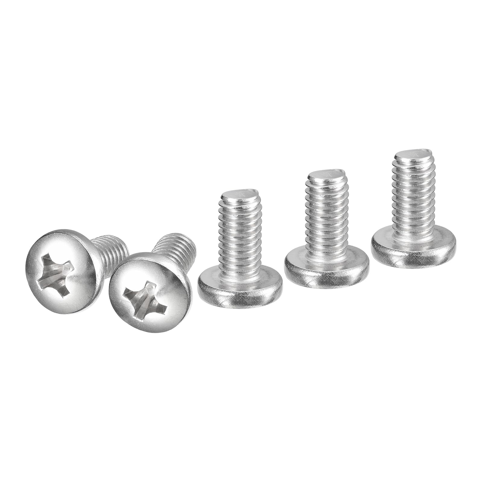 DTGN 3/8-16x3/4" Pan Head Machine Screws, 10Pcs 304 Stainless Steel, Phillips Drive, UNC Full Thread, Bright Finish, Screws Bolts Kit