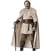 L'VOW Viking Fur Cloak Renaissance Fur Cape - Velvet Cloak with Fur Medieval King Cape Cosplay Costume