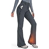 Moosehill Womens-Snow-Ski-Pants Water-Resistant Fleece Lined Warm Winter Hiking Thermal with 4 Zipper Pockets