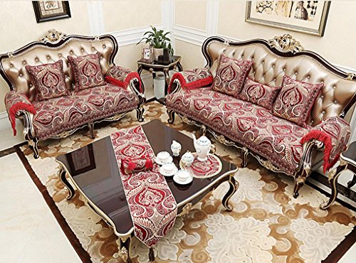 Sideli Luxury Sofa Throw Pad Furniture Protector Sold By Piece Rather Than Set Non-slip (27.6"x27.6"(70x70cm), Fushide RED)