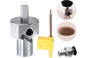 SYWAN Dog Hole Chamfer Reamer Tool, Workbench Dog Hole Shaping Trimmer T10 Alloy Blade Stainless Steel 9mm Hex Shank for 19mm/20mm Woodworking Dog Holes Polished Finish for Electric Drills (19mm)