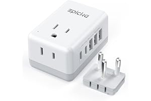 EPICKA US to Thailand Travel Adapter, Universal Plug Adapter with 2 US Outlets, 3 USB-A & 2 USB-C Ports, Ultra Compact Swap&Adapt Type O Plug Attachment for Thailand (X232O)