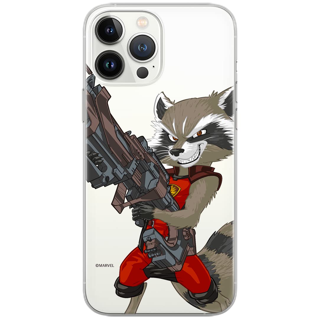 ERT GROUP mobile phone case for iPhone 13 PRO original and officially licensed Marvel pattern Rocket 008 optimally adapted to the shape of the mobile phone, partially transparent case made of TPU