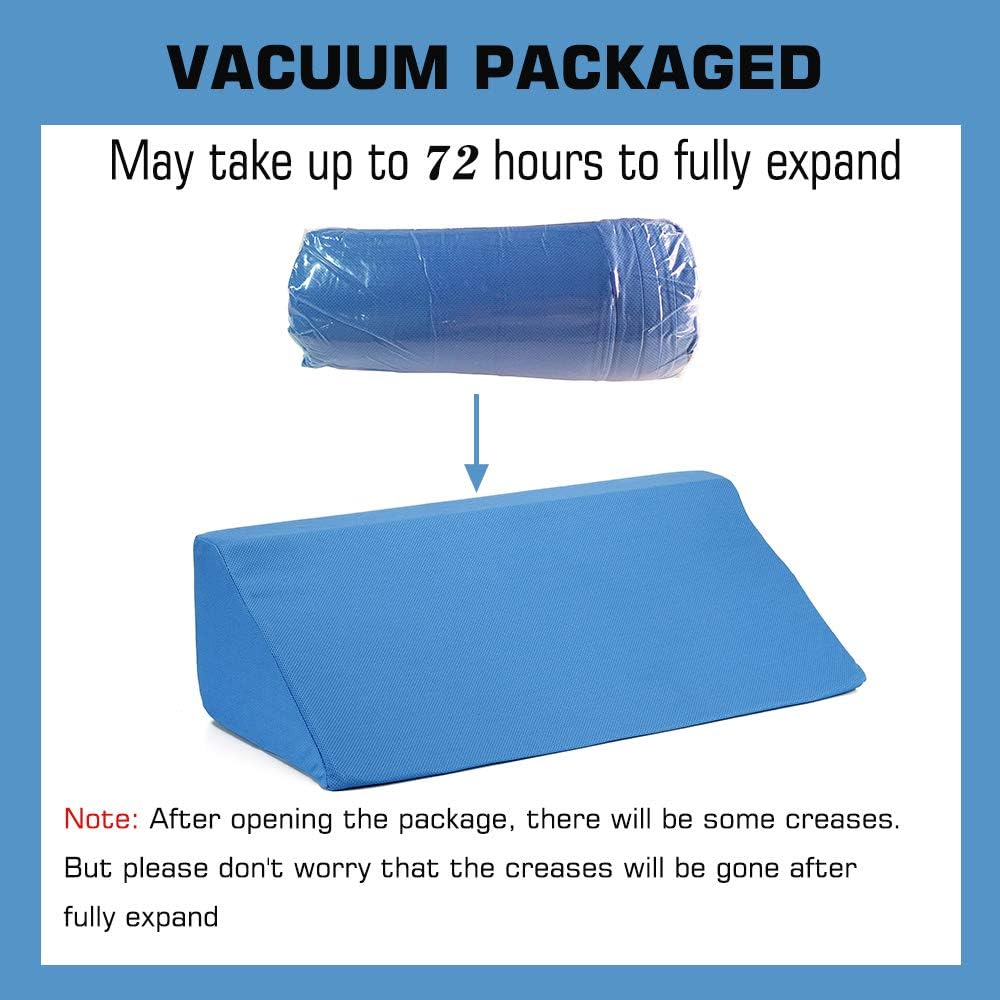 NEPPT Wedge Pillow Body Position Wedges Back Positioning Elevation Pillow Case Pregnancy Bedroom Eevated Body Alignment Ankle Support Pillow Leg Bolster (Blue): Home & Kitchen