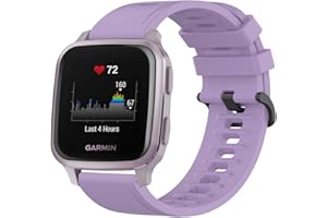 IPARTSONLINE Sport Rubber Band Compatible with Garmin Venu Sq/Venu sq2/vivoactive 5/Active5 Silicone Strap Bracelet Men's Women Replacement Accessory