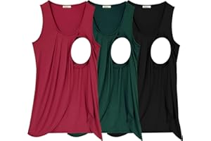 PARNIXS Summer Women's Maternity Nursing Tank Top Sleeveless Comfy Breastfeeding Clothes