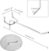AHUNTTER 80PCS 10cm Metal Pegboard Hooks Heavy Duty Wall Display Silver view 2