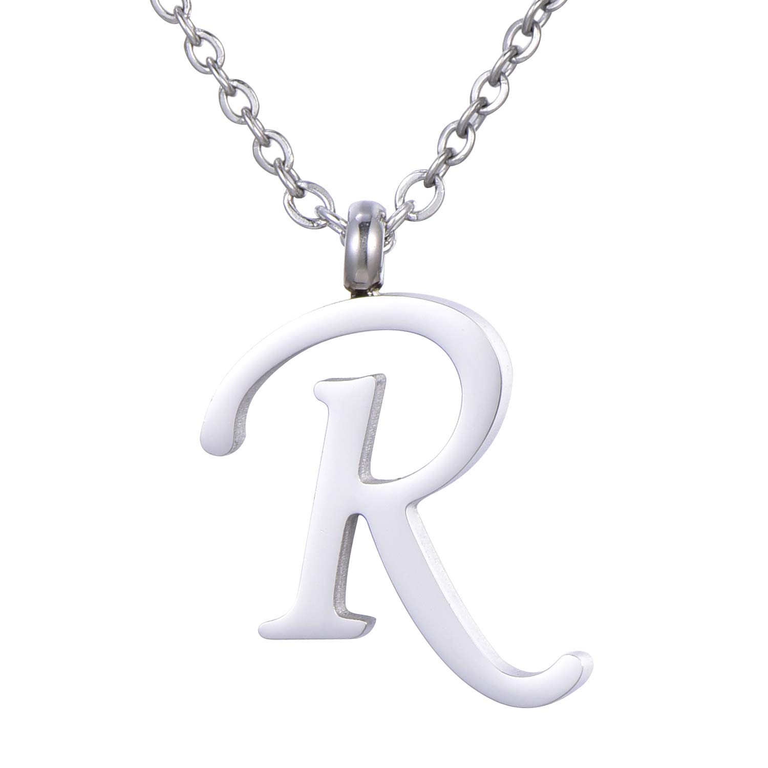 Morella Women's Stainless Steel Necklace Silver with Pendant Letter R