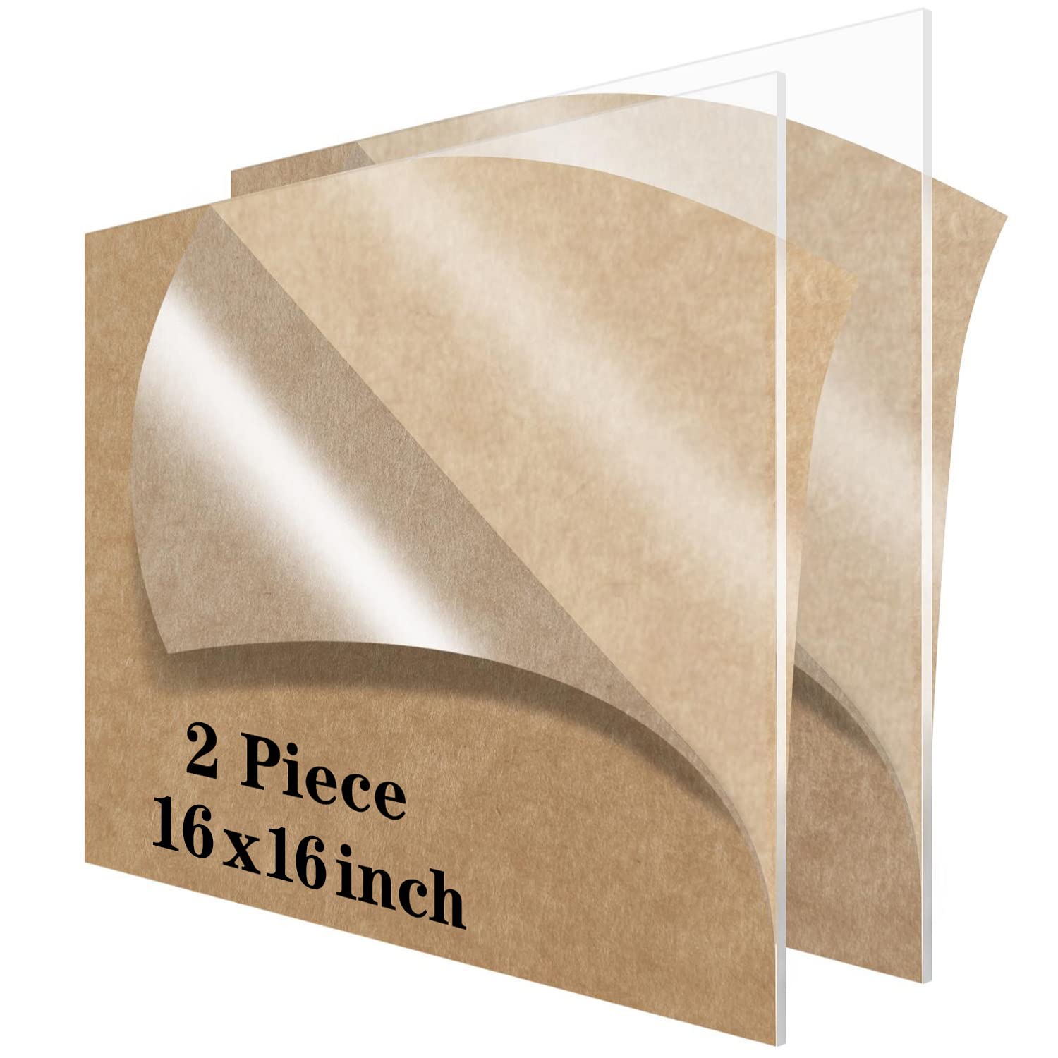 Lesnlok 2 Pieces 16x16 Acrylic Sheet1/8 Thick 3mm