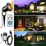 Noza Tec Christmas Outdoor Low Voltage Waterproof Star Show Projector, Landscape Projector, Holiday Landscape Light with Wireless Remote Control, Red and Green