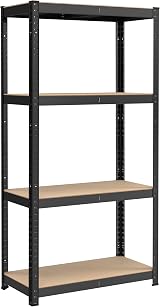 SONGMICS 4-Tier Steel Shelving Unit 520 kg 40x80x160 cm Black GLR044B01