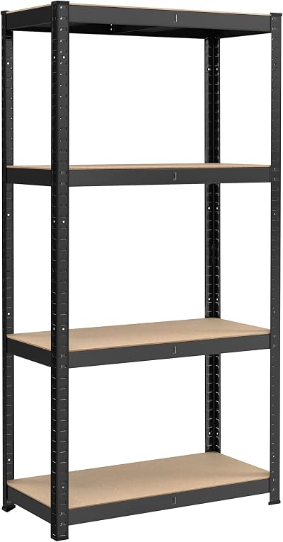 SONGMICS 4-Tier Steel Shelving Unit 520 kg 40x80x160 cm Black GLR044B01