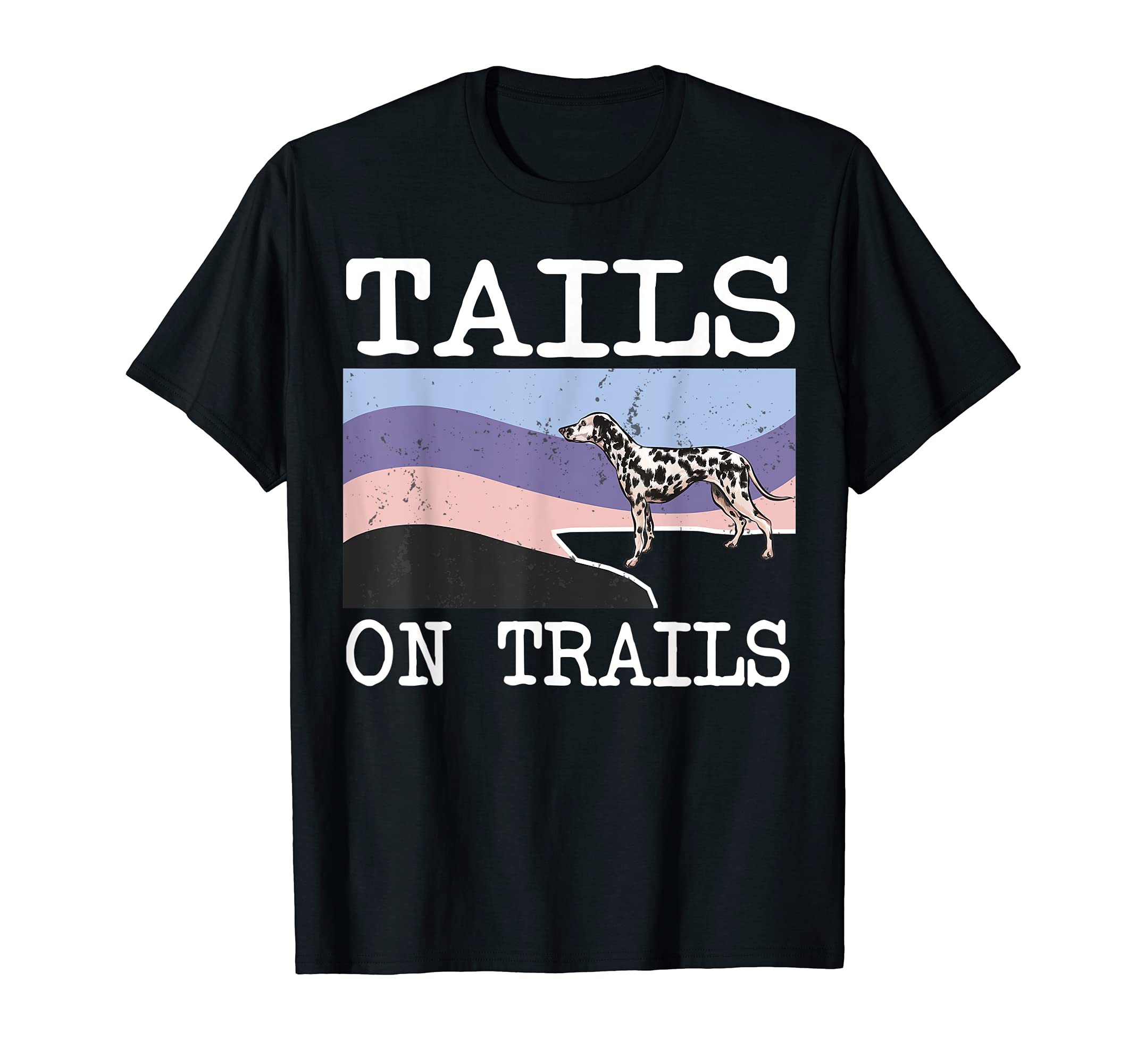 Dalmatian Tails On Trails Funny Dog Hiking T-Shirt