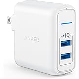 Anker Elite Dual Port 24W USB Travel Wall Charger PowerPort 2 with PowerIQ and Foldable Plug, for iPhone X / 8/7 / 7 Plus / 6s / 6s Plus, iPad Pro/Air 2 / mini 3 / mini 4, Samsung S4/ S5, and More