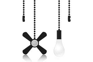 AIIGOU Ceiling Fan Pull Chains With Decorative, 2 Pieces Of Black Ceiling Fan Chain Extenders 13.6 Inches Fit All Standard Ceiling Fans And Light Fixtures，Pull Chain Extension With Connector.