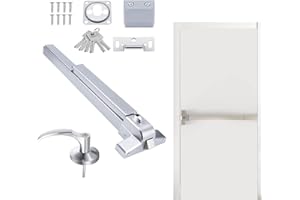 Noliven 26" Commercial Door Push Bar Panic Exit Device Lock, Stainless Steel Panic Bars with External Lever and 3 Keys, Emerg