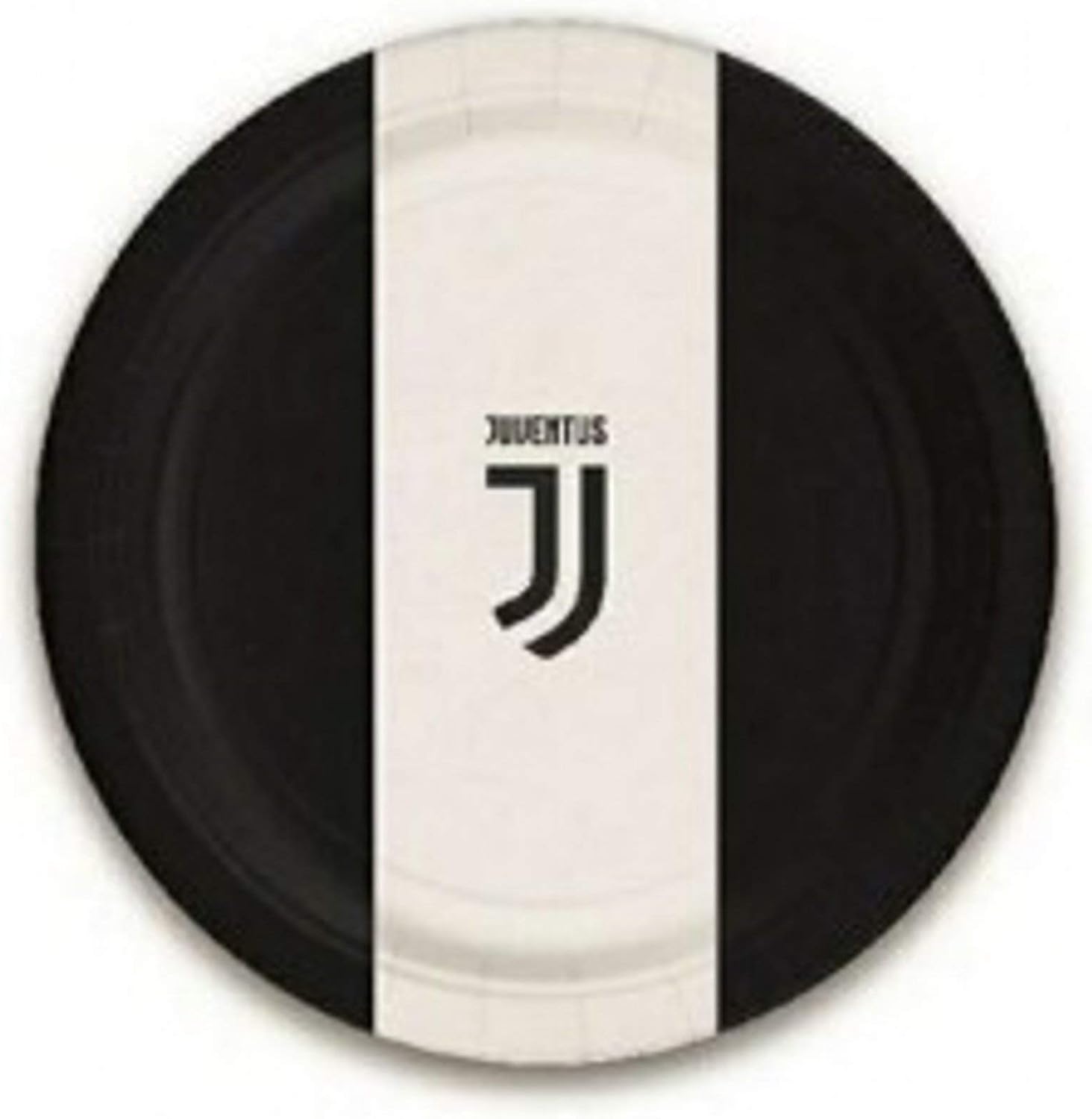 BIGIEMME Juventus Juventus Plates White Black 23 cm 8 Pieces Cardboard Decoration Table Birthday Party Football Teams, Multicoloured