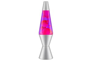Lava Lite 2121-4002 Classic 14-1/2-Inch 20-Ounce Silver-Based Lava Lamp, Pink Wax/Purple Liquid