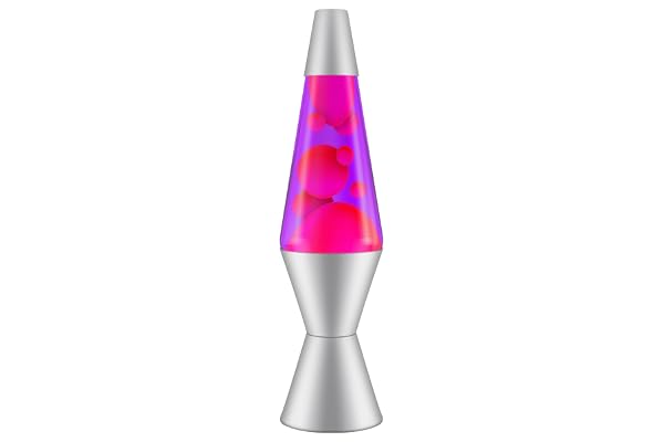 Lava Lite 2121-4002 Classic 14-1/2-Inch 20-Ounce Silver-Based Lava Lamp, Pink Wax/Purple Liquid