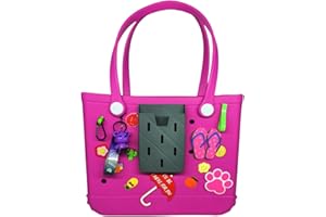 CHENMEIYOUPIN Beach Tote Bag Medium Size Rubber Rubber Tote Bags With Handles Consist OF Accessories Charm Phone Holder