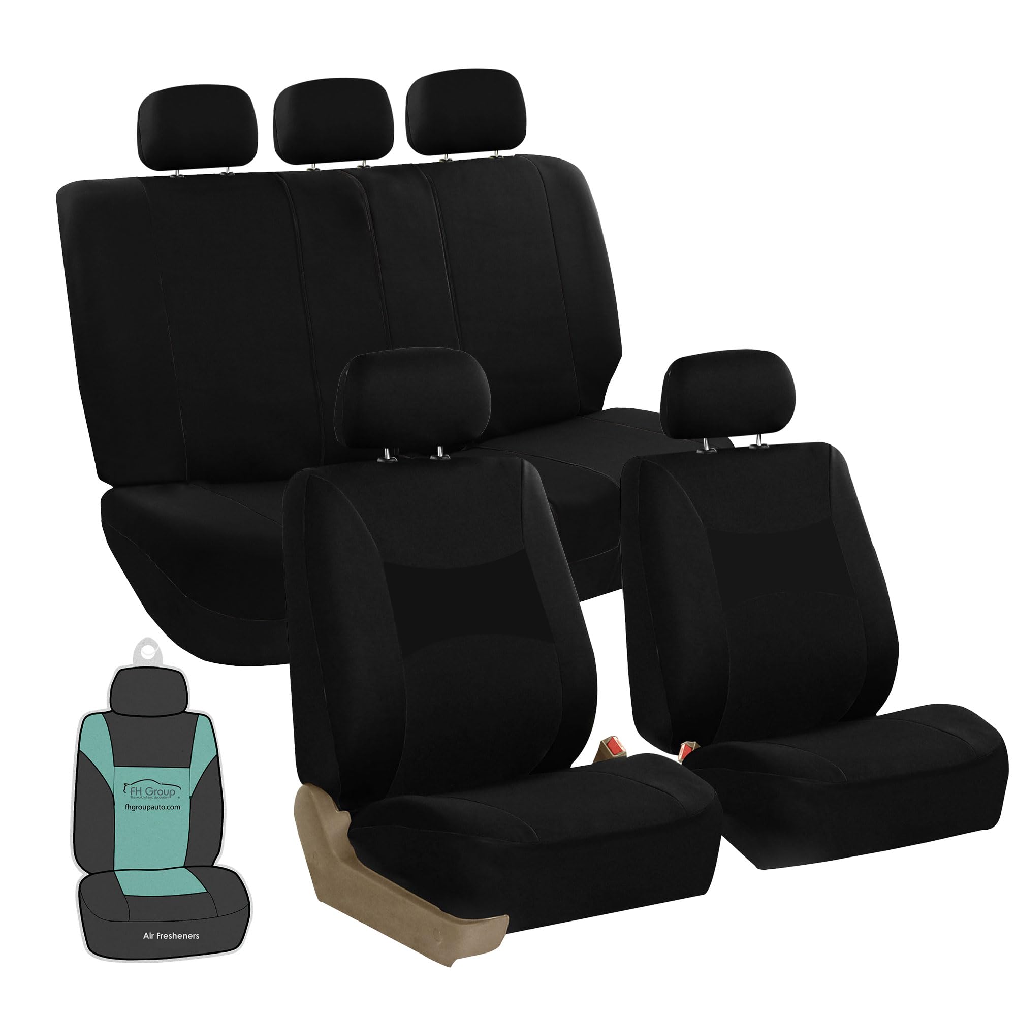 Photo 1 of FH Group Universal Car Seat Covers Full Set for SUV Truck Sedan Vans | Waterproof All-Purpose Cloth Seat Cover Set Airbag Compatible Washable Split Bench Protector Interior Upgrade - Black