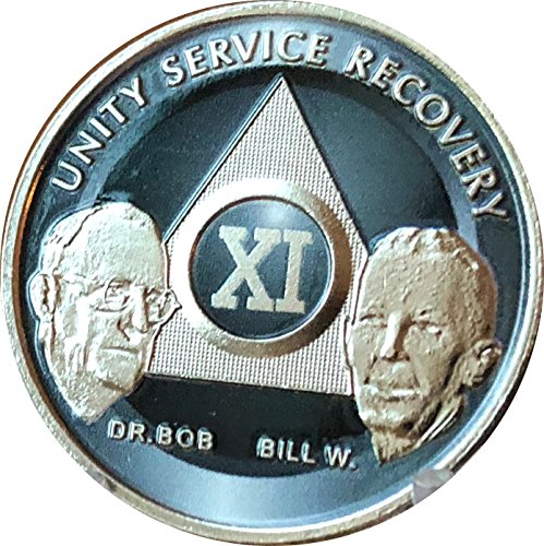 11 Year AA Founders Medallion Titanium Nickel Plated Anniversary Chip