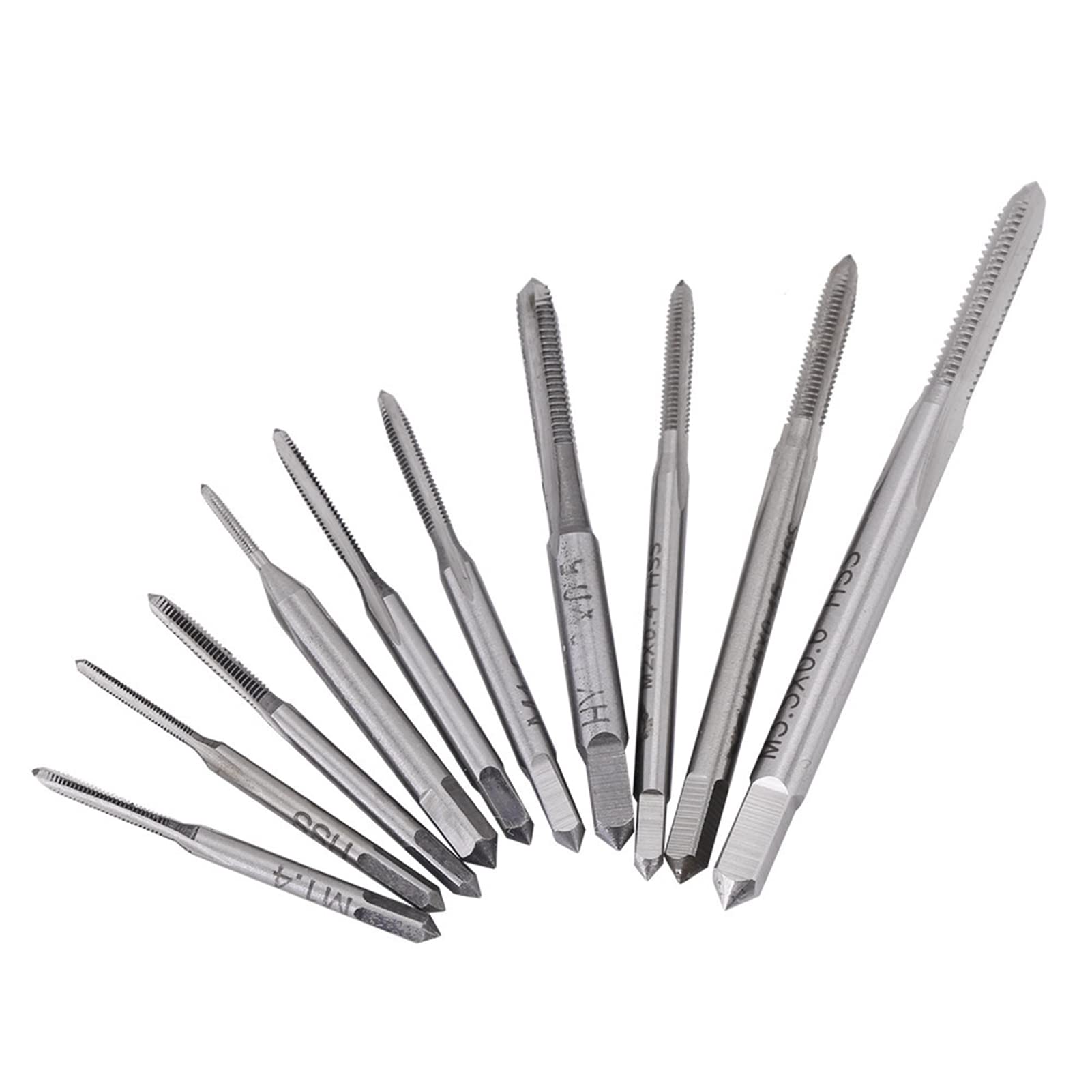 10pcs High Speed Steel Thread Cutter Set Machine Hand Taps M1 to M3.5 Metric Tapping Threading Tool