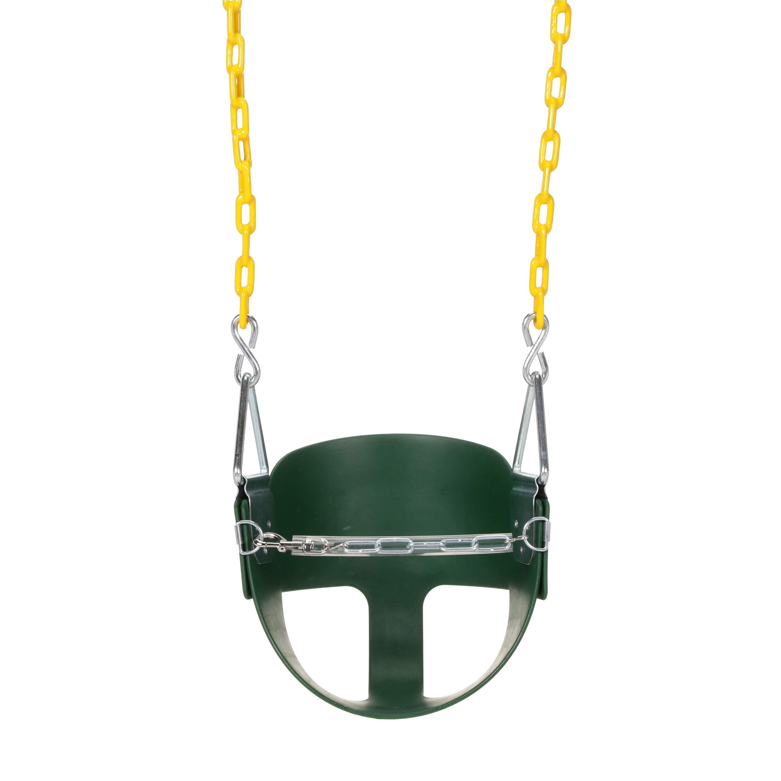 Eastern Jungle Gym Heavy-Duty High Back Half Bucket Toddler Swing Seat with Coated Swing Chains and Safety Strap