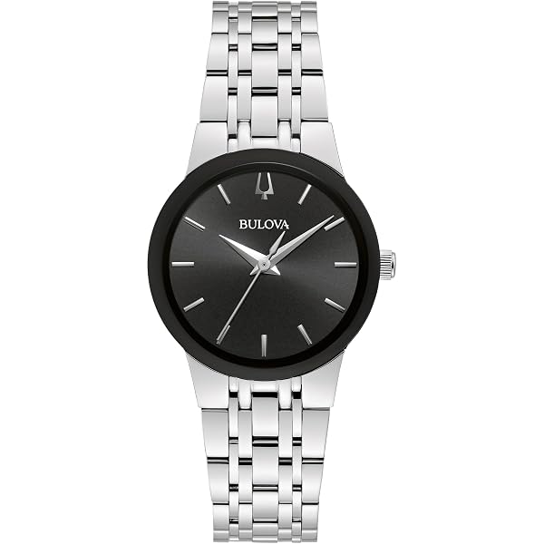 NWT Bulova Ladies\' Modern Millenia Black Stainless Steel 2-Hand Quartz Watch Amazon.com: Bulova Ladies main image 3